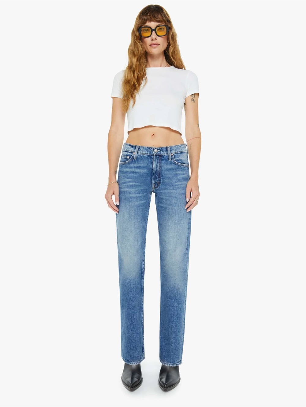 MOTHER size 27 Early Blue The Reifler Straight Leg Jeans